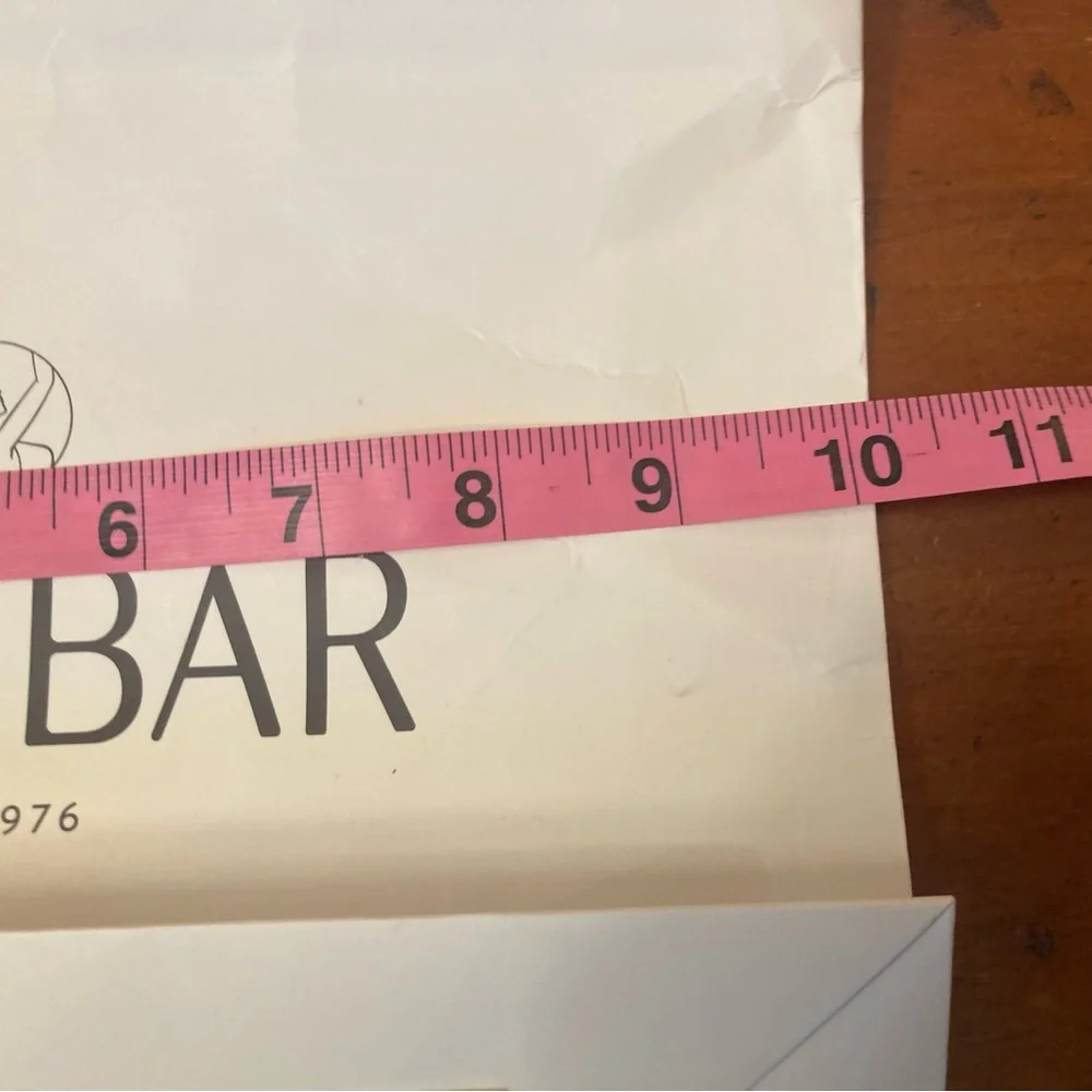 Cos Bar logoEst. 1976 white gloss tote bag black string handles cardboard insert
